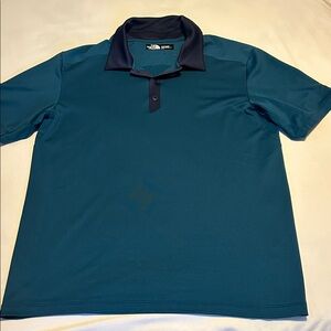 The North Face Men's Polo Shirt in Teal and Navy